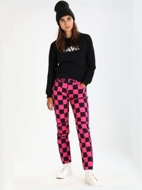 G-Star RAW Elwood X25 Pharrell Pink Check Jeans W25